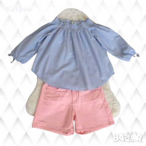 Лот от Розови къси панталони LC Waikiki и Блуза с голи рамене HM, снимка 3 - Комплекти - 46310613