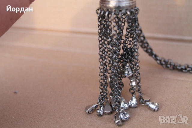 Сребърен гердан с рубини и перли, снимка 10 - Колиета, медальони, синджири - 53877553