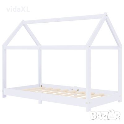 vidaXL Рамка за детско легло, бяла, бор масив, 70x140 см(SKU:283358