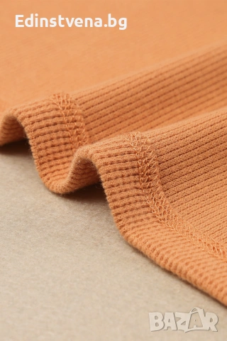 Дамска блуза в оранжево с дълъг ръкав и деколте тип хенли, снимка 8 - Блузи с дълъг ръкав и пуловери - 53069792