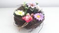 Декоративно гнездо с цветенца и яйца, снимка 1