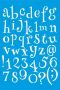 малки ръкописни букви азбука латиница цифри числа шаблон стенсил спрей украса Scrapbooking