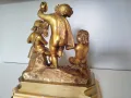 БРОНЗОВА СКУЛПТУРА 19-ВЕК Франция ДЕЦА МУЗИКАНТИ ВЪВ ПОЗЛАТА , снимка 15
