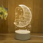 Холограмна 3D LED нощна лампа, 4W, 220V - различни модели, снимка 12