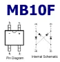 MB10F SMD грец 1000V, 1A - цената е за 10 броя , снимка 1