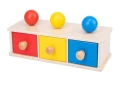 Дървена Монтесори трицветна кутия с топчета, снимка 1
