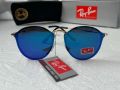 Ray-Ban RB3574 Blaze Round дамски мъжки слънчеви очила унисекс сини огледални, снимка 2