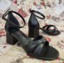 Дамски сандали елегантни в черно с каишка 