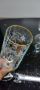 Винтидж сет от тънкостенен кристал чаши. Плътен златен кант, декор лозов лист. , снимка 7