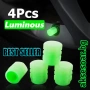 Комплект 4 бр. светещи капачки за вентили флуоресцентни нощни светещи декорации за кола мотоциклет, снимка 1