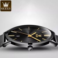 Уникален нов мъжки ръчен часовник Olevs с метална верижка в черен цвят., снимка 7 - Мъжки - 45407082