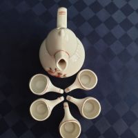 Стар порцеланов сервиз за греяна ракия с чашки-кратунки-1955 година, снимка 7 - Сервизи - 45904216