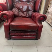 Фотьойл/кресло Честърфийлд модел Pegasus, цвят Oxblood (телешка кръв), снимка 2 - Дивани и мека мебел - 45287039