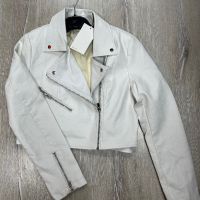 Бяло кожено яке , снимка 1 - Якета - 45074318