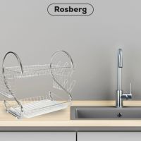 Сушилник за съдове Rosberg R53000H, Хром, 2нива, 40x25x39см., снимка 3 - Сушилници - 45135542