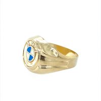 Златен мъжки пръстен 4,10гр. размер:68 14кр. проба:585 модел:23556-1, снимка 2 - Пръстени - 45408526