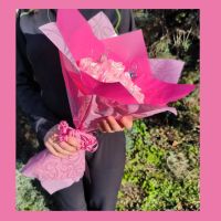 Букет от сатенени рози , снимка 1 - Изкуствени цветя - 45543993