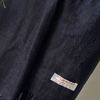 Черен шал от кашмир, снимка 6 - Шалове - 45233270