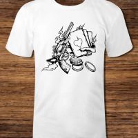 Тениска с декоративна графика - Пистолет и Карти, снимка 1 - Тениски - 45358406
