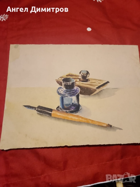 Ангел Ботев акварел картина 1948 г, снимка 1