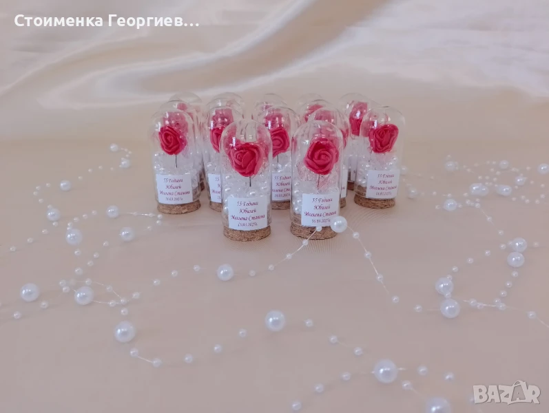 стъкленица с роза , снимка 1