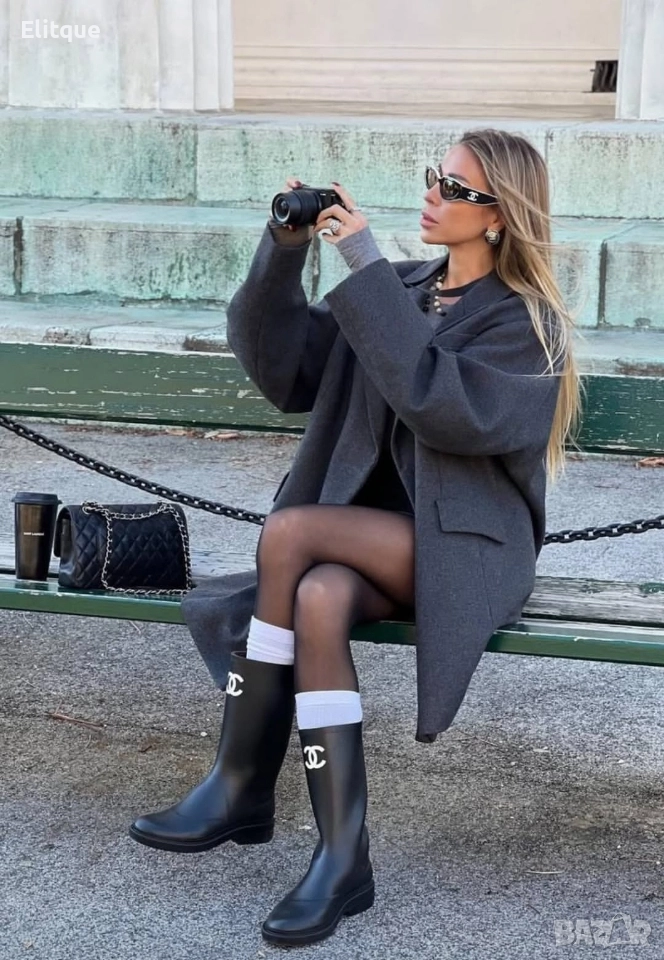 комплект дамски ботуши,очила и чанта на chanel, снимка 1