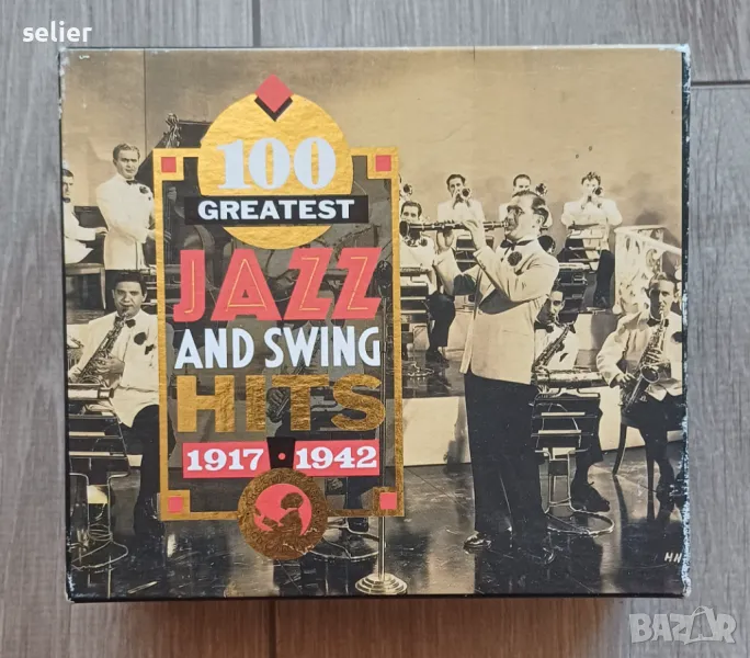 100 Greatest JAZZ and SWING Hits, 1917 - 1942 Box Set от 4 диска +книжка Рядък бокс сет,в дискогс им, снимка 1