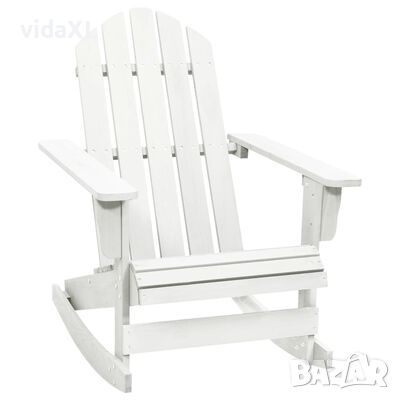 vidaXL Градински люлеещ стол, дърво, бял（SKU:40861, снимка 1