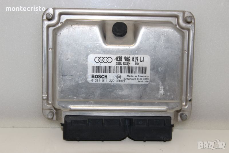 Моторен компютър ECU Audi A4 B6 / 038 906 019 LJ / 038906019LJ / 0 281 011 222 / 0281011222, снимка 1