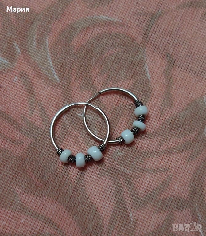 Сребърни обеци, снимка 1