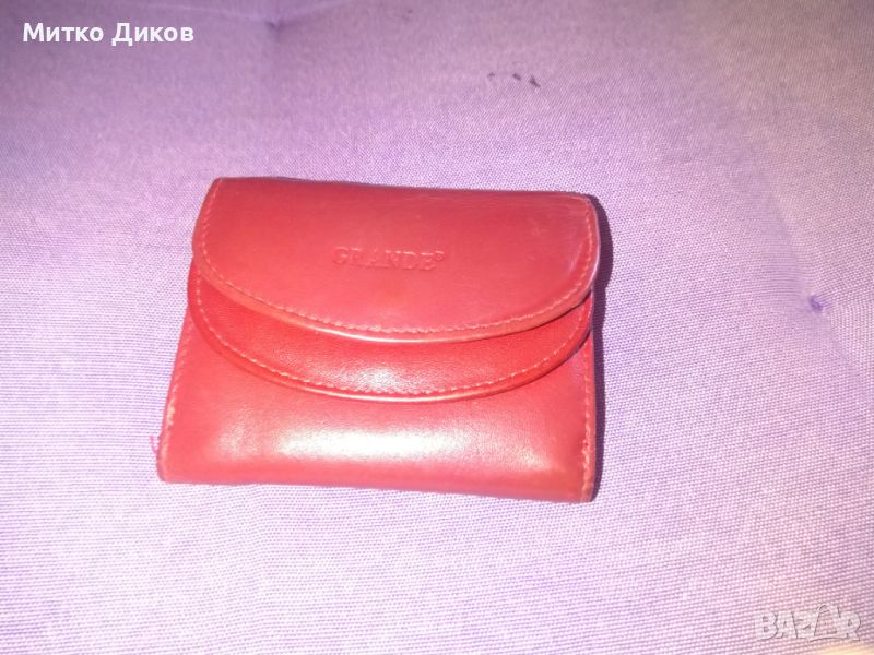 Гранде малко марково портмоне естествена кожа 90х72мм, снимка 1