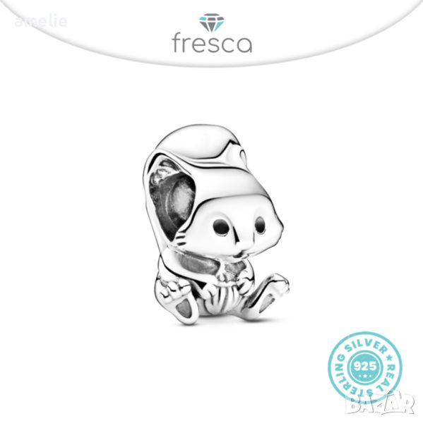Талисман Fresca по модел тип Пандора сребро проба 925 Pandora Cute Squirrel Charm. Колекция Amélie, снимка 1