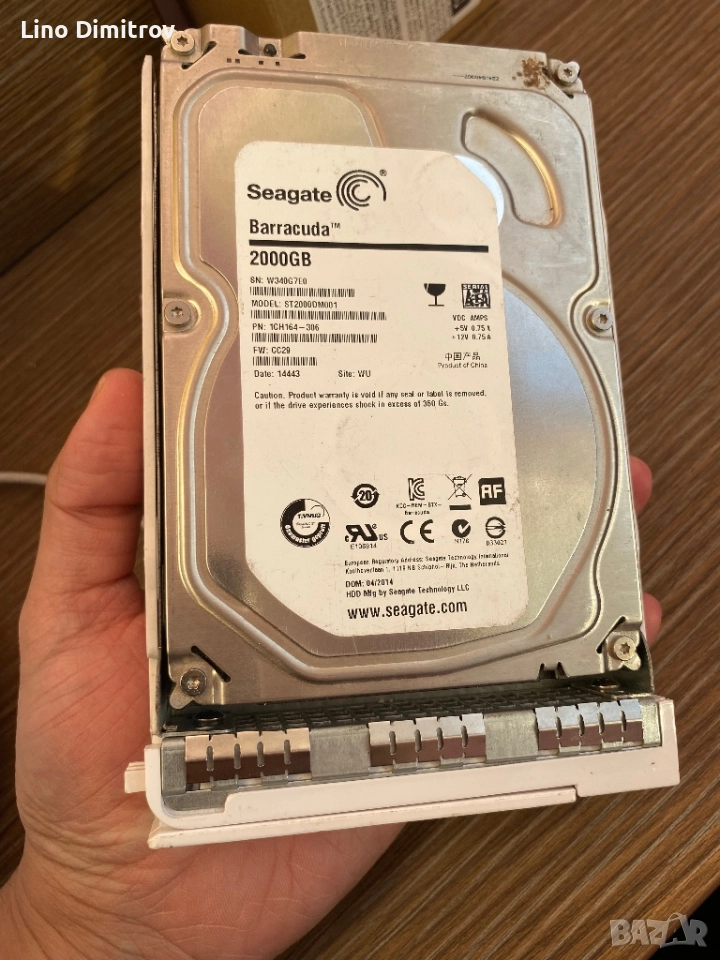 Хард диск 2ТБ свален от работеща машина, снимка 1