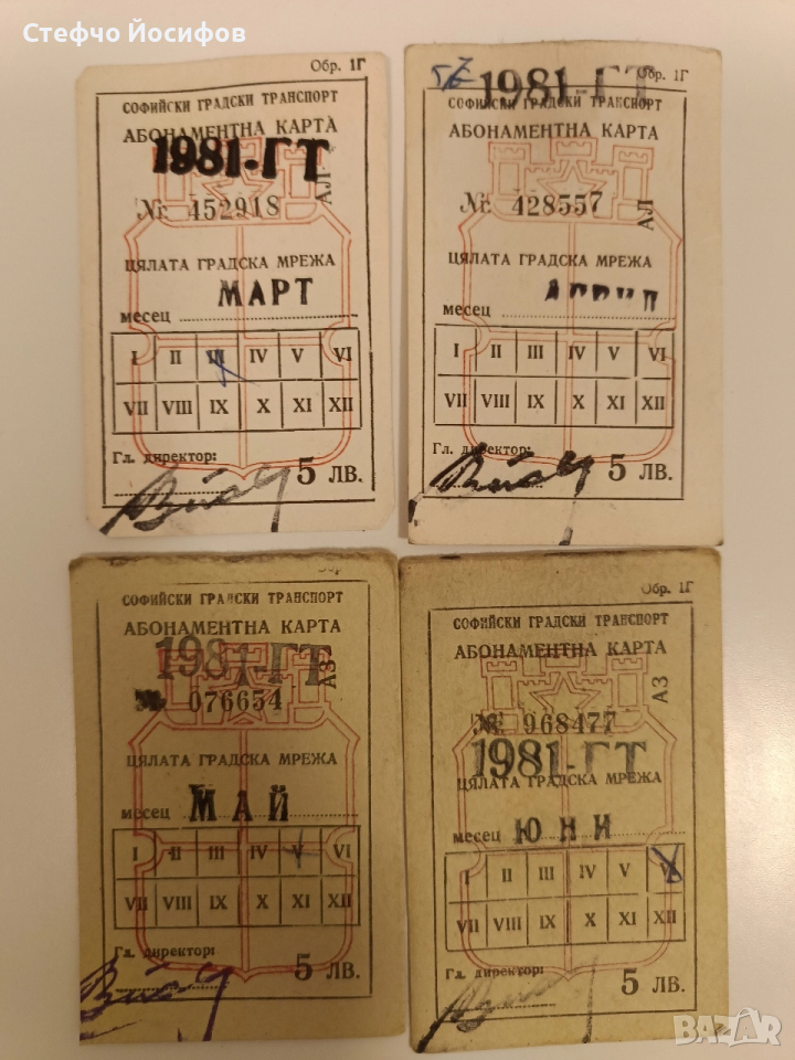 Стари абонаменти карти , снимка 1