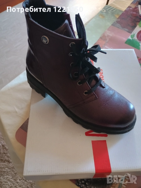 БОТИ бордо етествена кожа, снимка 1