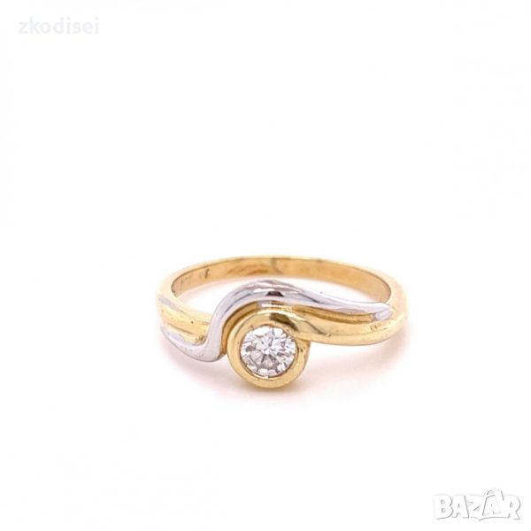 Златен дамски пръстен с диамант 4,73гр. размер:60 14кр. проба:585 модел:21204-1, снимка 1