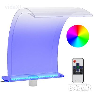 vidaXL Фонтан за басейн с RGB светодиоди, акрил, 50 см（SKU:151407, снимка 1