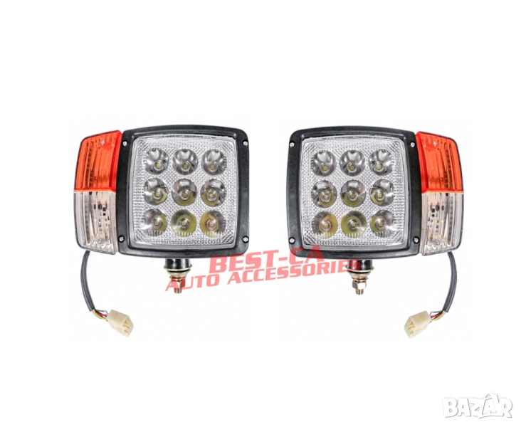 Комплект LED фарове, предни светлини за трактор 54W, 12-24V, 5400 лумена, снимка 1