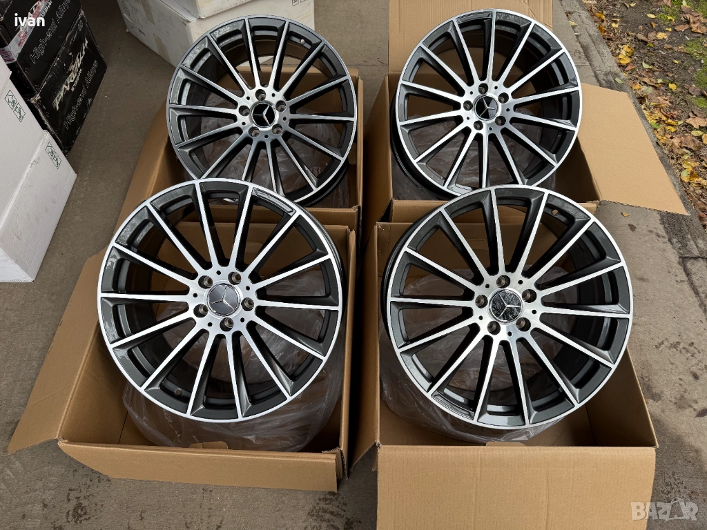 4 бр. чисто нови алуминиеви джанти спорт пакет Mercedes 20'' 5x112 , централен отвор 66.5, снимка 1