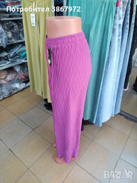 Дамски летен панталон широки крачоли с ламе, снимка 1