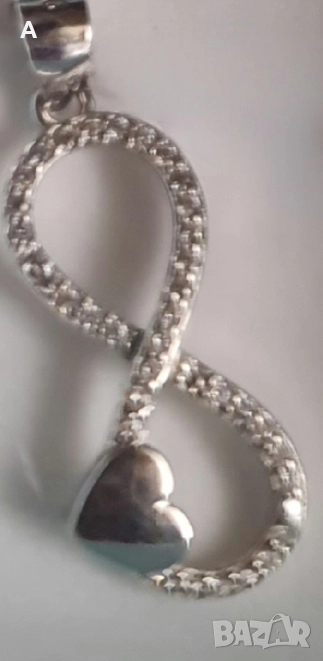 Сребърен медалион символа на безкрайността , снимка 1