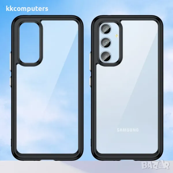 Калъф силикон Shock Прозрачен /Синя рамка/ за Samsung A54 5G Баркод : 3131346, снимка 1