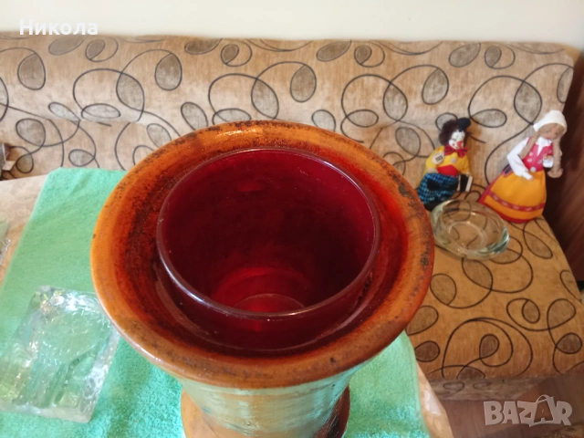 Стара дървена ваза уникат, снимка 2 - Други ценни предмети - 53959533