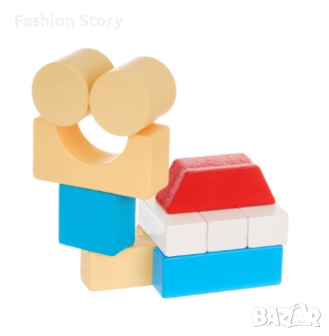 Комплект дървени блокчета, 120 части, снимка 4 - Конструктори - 51546711