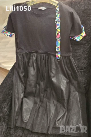 Черна РОКЛЯ  с тюл L/ XL, снимка 6 - Рокли - 50601355