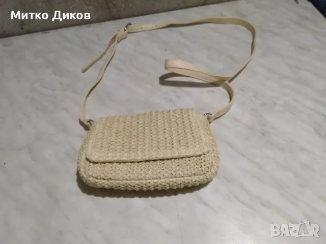 Маркова женска чанта Пиесус промазан плат нова 20х13см