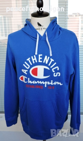 Champion Mens  Blue Hoodie - страхотен мъжки  син суичър размер L