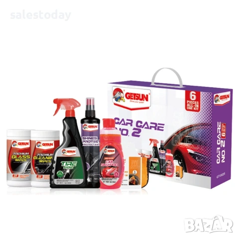 Комплект за почистване на кола, 6 части