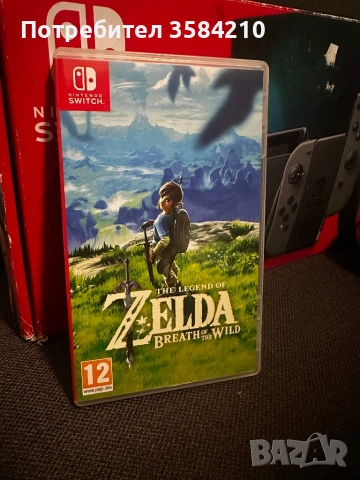 Nintendo Switch HAC-001(-01) + Zelda + калъф + аксесоари!, снимка 5 - Nintendo конзоли - 53406718