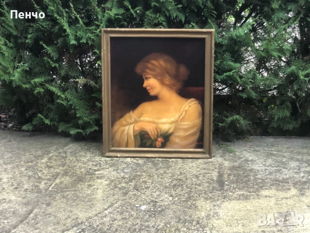 стара българска картина - худ. Азов - 1983г., снимка 2 - Антикварни и старинни предмети - 52508783